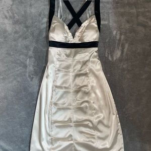 Gold satin mini dress